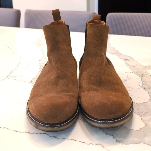 The Men's Store at Bloomingdale's Chelsea Boots Tan Suede Pull On Size 13 - Picture 3 of 9